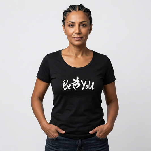 Black BeYoU Women's Flex Scoop Neck Tee