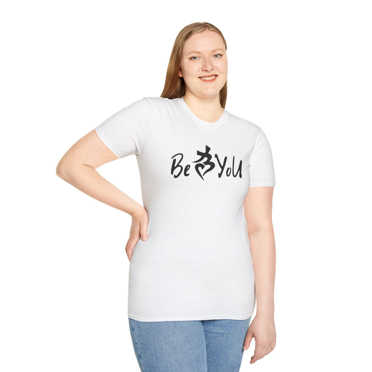 White Crew Neck BeYoU T‑Shirt (Unisex)
