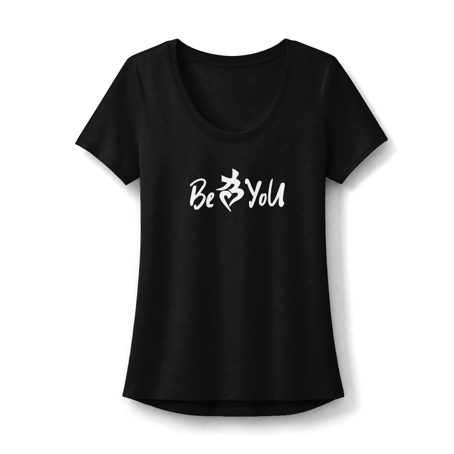 Black BeYoU Women's Flex Scoop Neck Tee