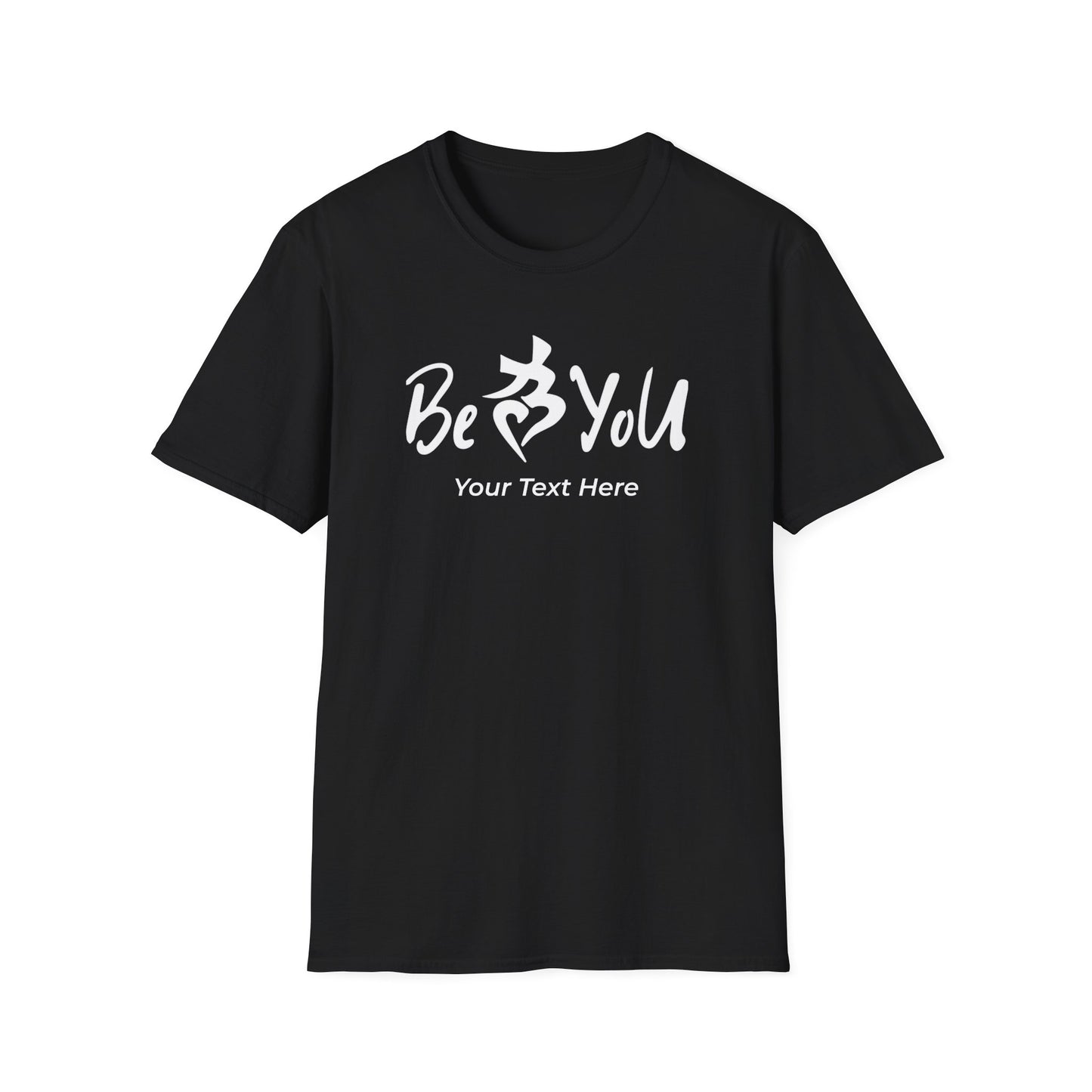 Black Custom BeYoU Unisex Crew Neck T-Shirt (Add Your Own Text)