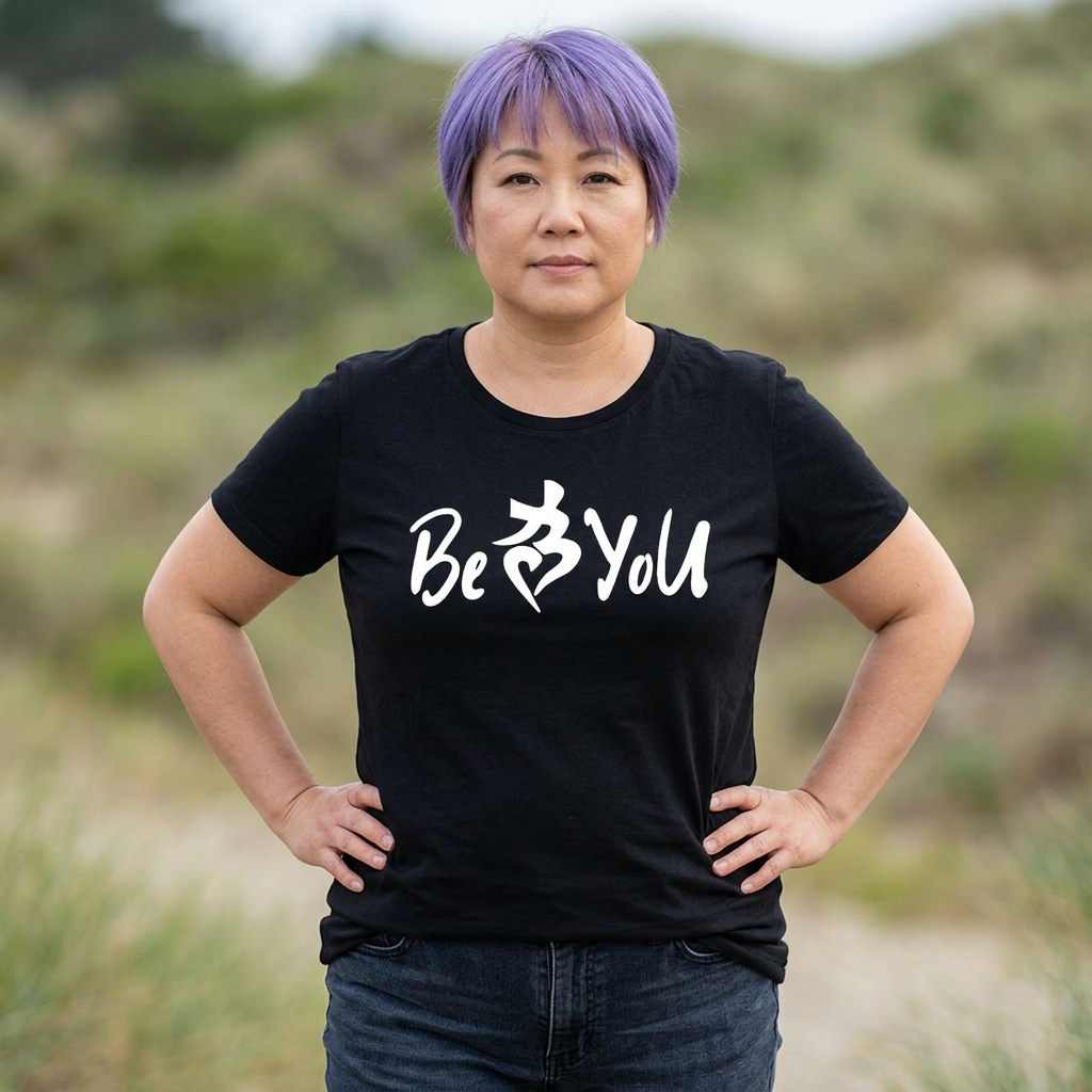 Black BeYoU Women's Flex Scoop Neck Tee