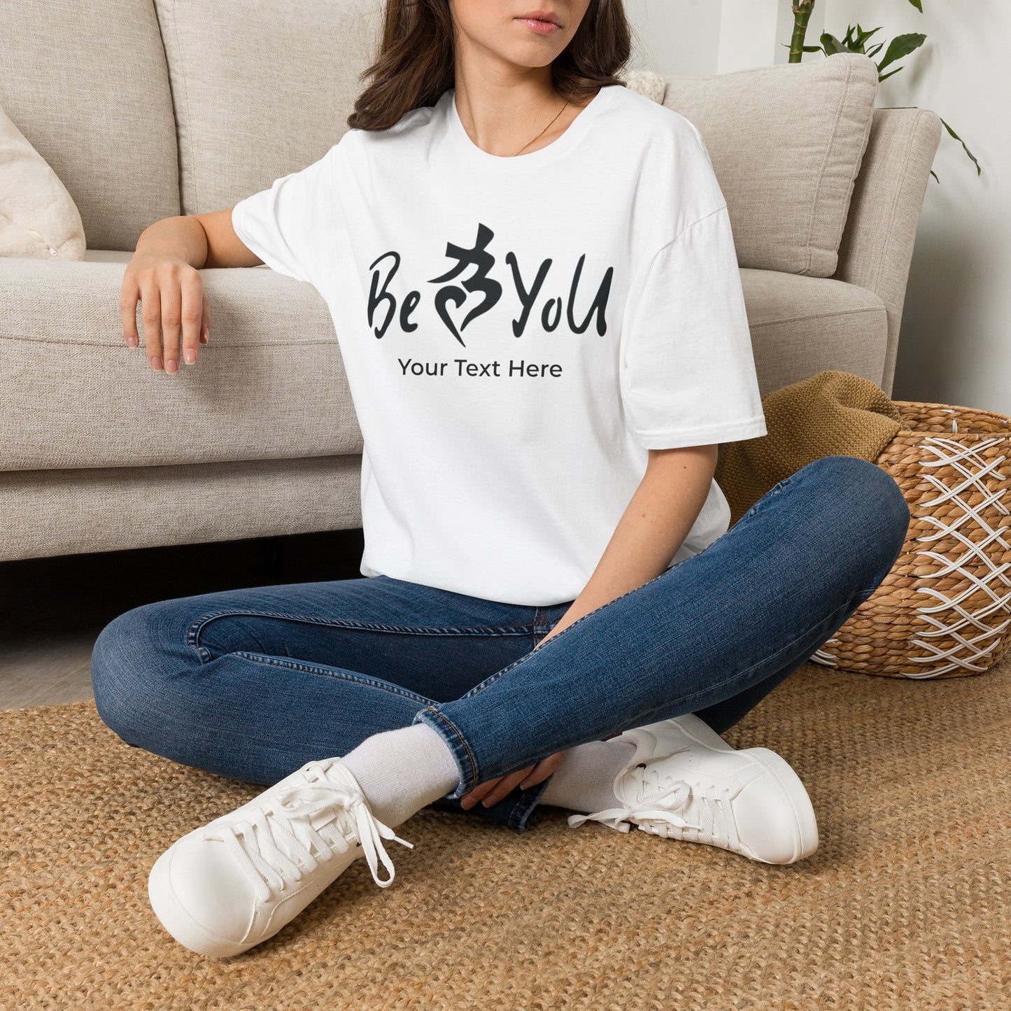Custom BeYoU Unisex Crew Neck T-Shirt (Add Your Own Text)