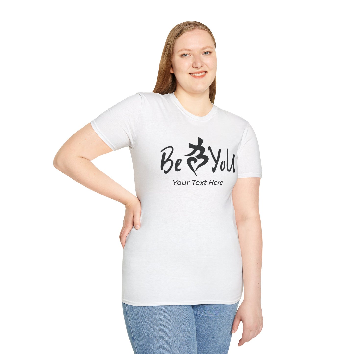 Custom BeYoU Unisex Crew Neck T-Shirt (Add Your Own Text)