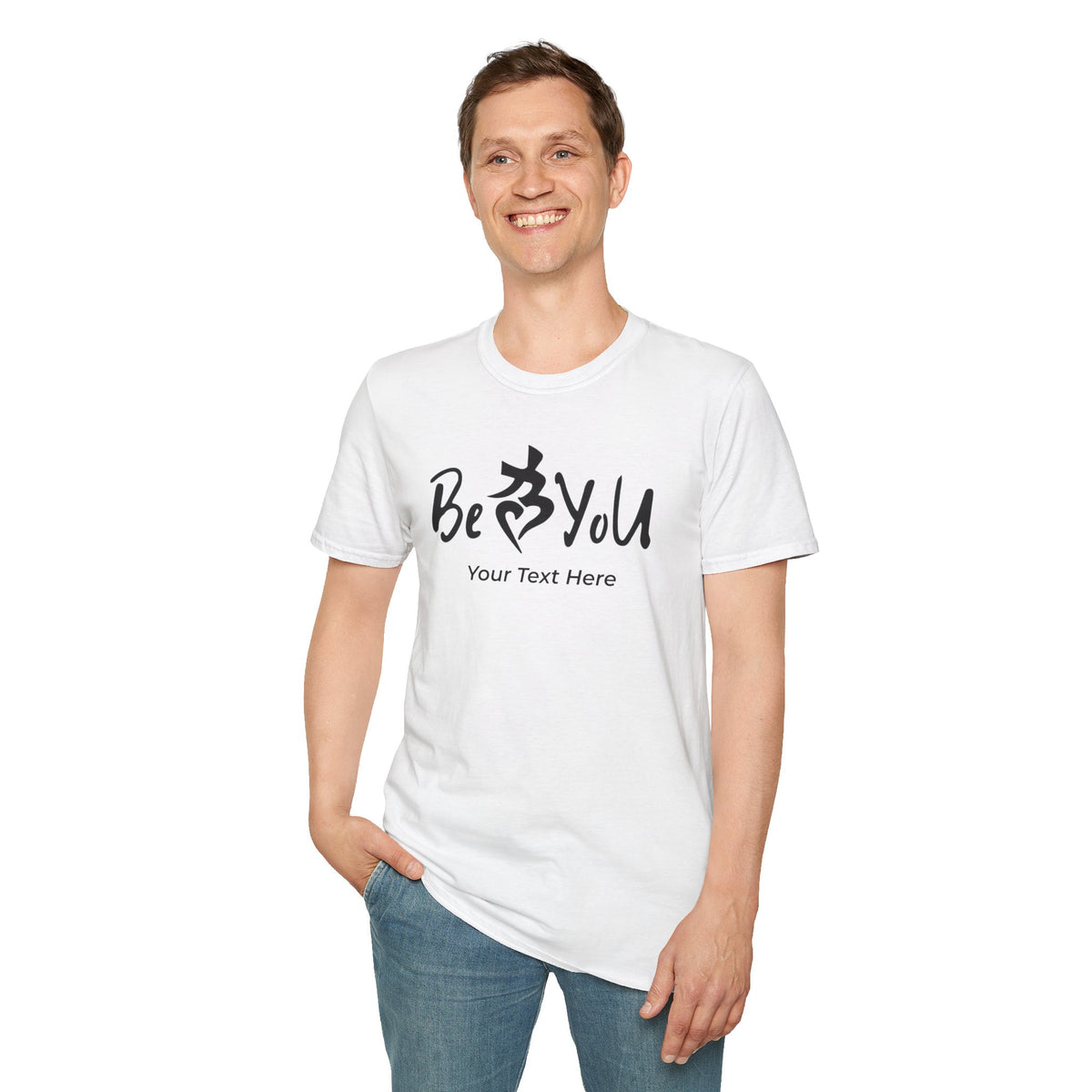 Custom BeYoU Unisex Crew Neck T-Shirt (Add Your Own Text)