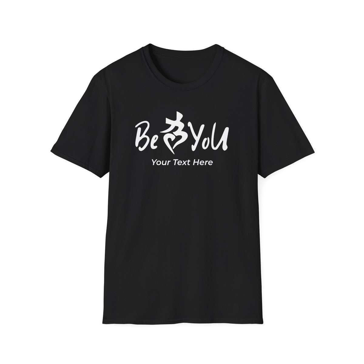 Black Custom BeYoU Unisex Crew Neck T-Shirt (Add Your Own Text)